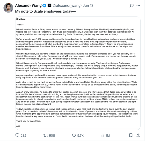 日赢配资 150亿美元！28岁华裔天才官宣加入Meta，扎克伯格掀翻AI牌桌！